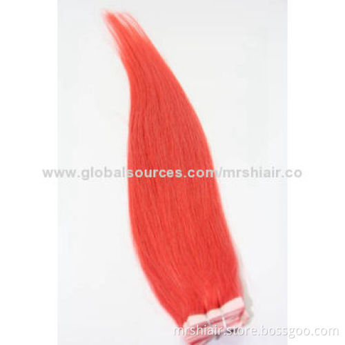 12"-26" high-luminance color human silk straight tape in hair extensions